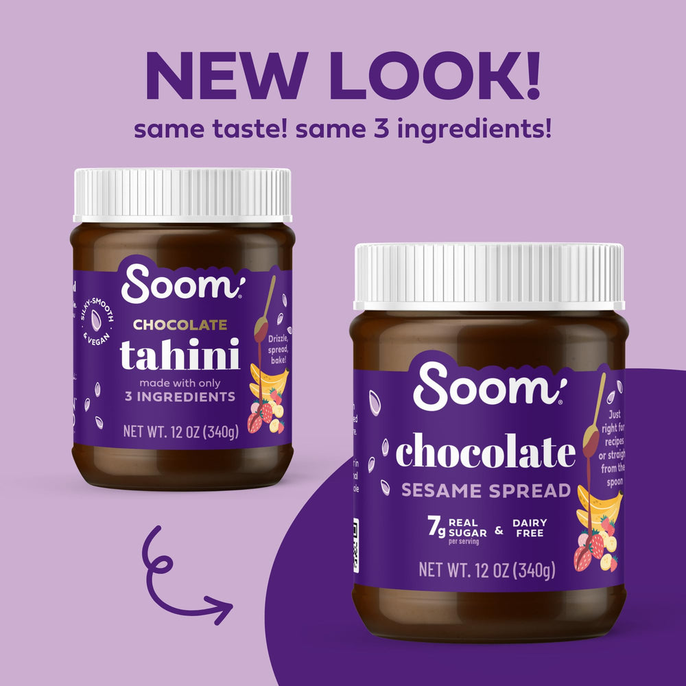 Vegan and dairy-free label on Soom jar