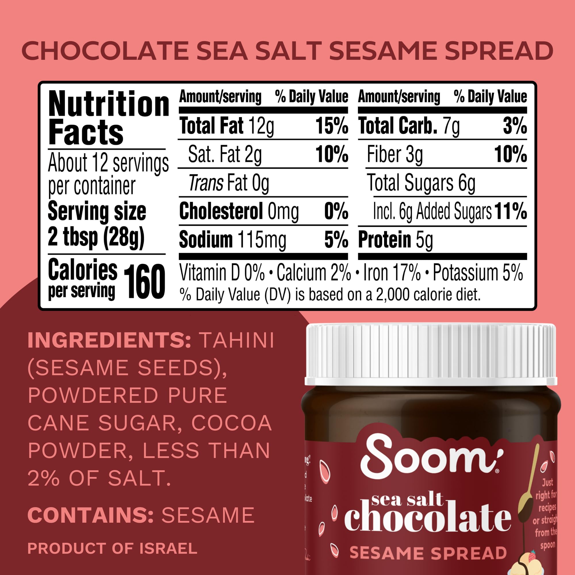 Close-up of fudgy texture in Soom spread for rich desserts.