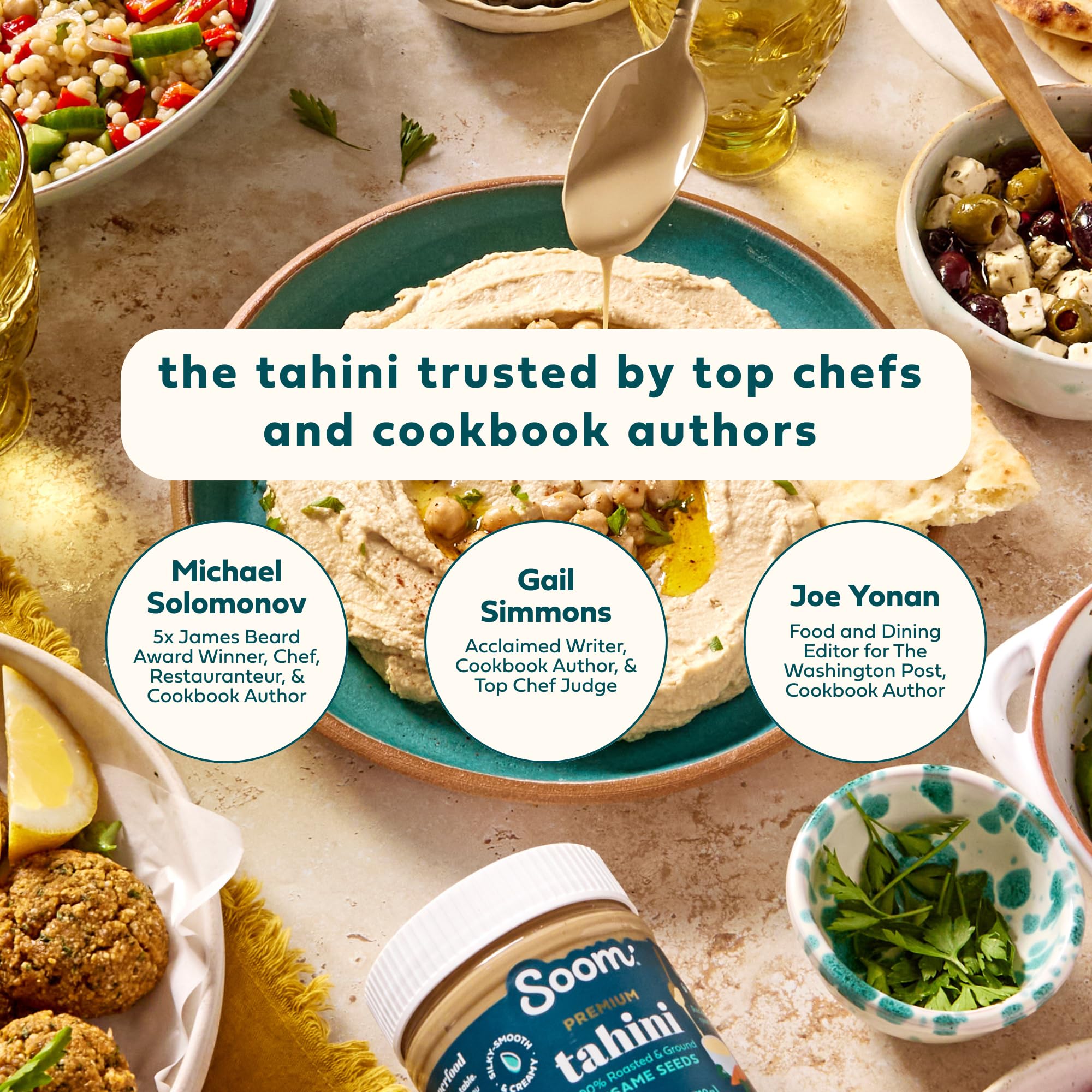Soom Premium Tahini dips dressings—versatile ingredient for savory and sweet spreads.