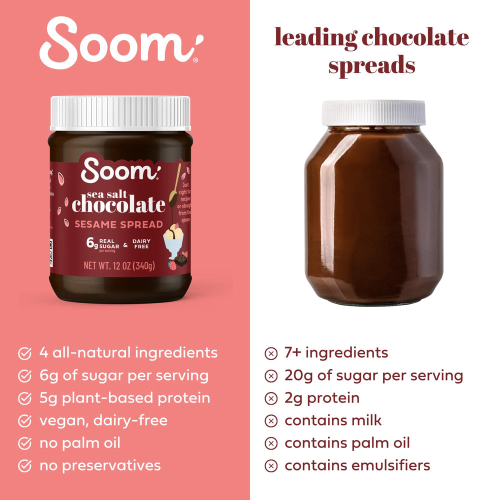 Soom spread drizzled atop dessert bowl for silky caramel notes.