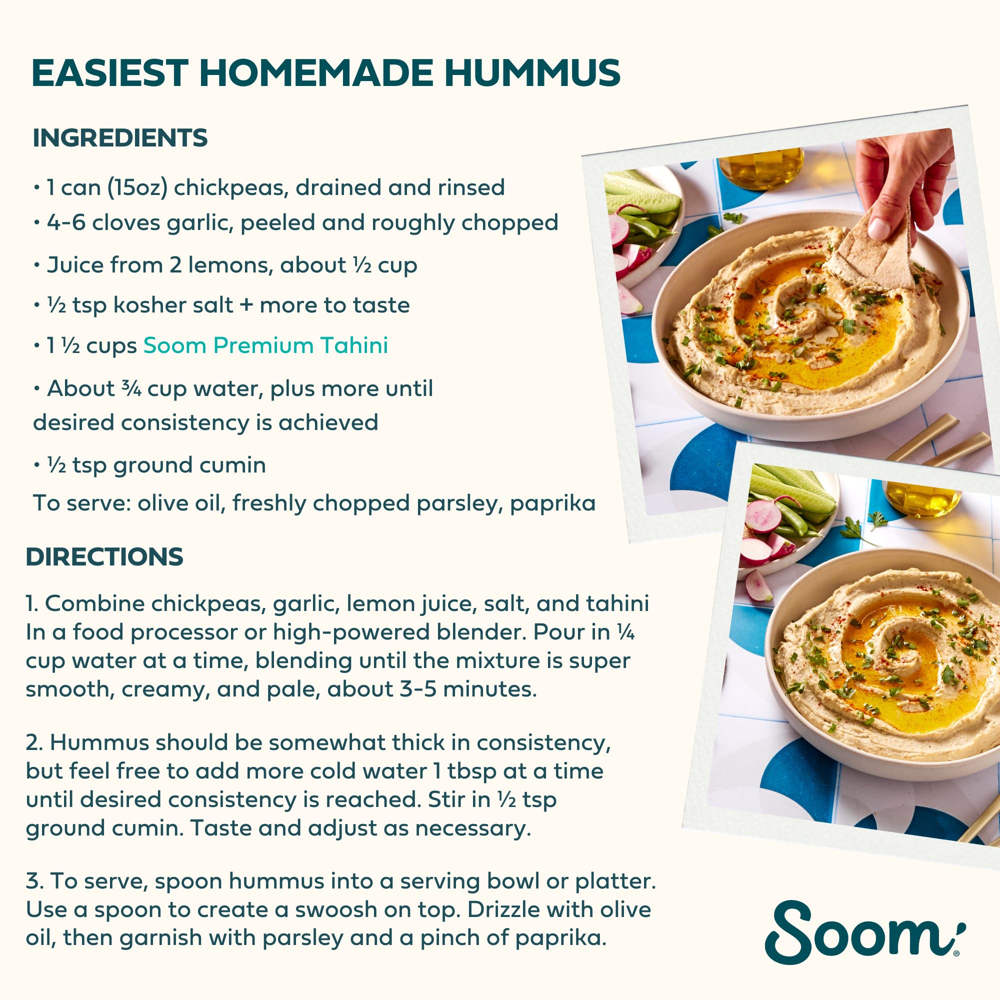 Soom Tahini chocolate dessert drizzle suggests dessert-ready indulgence.