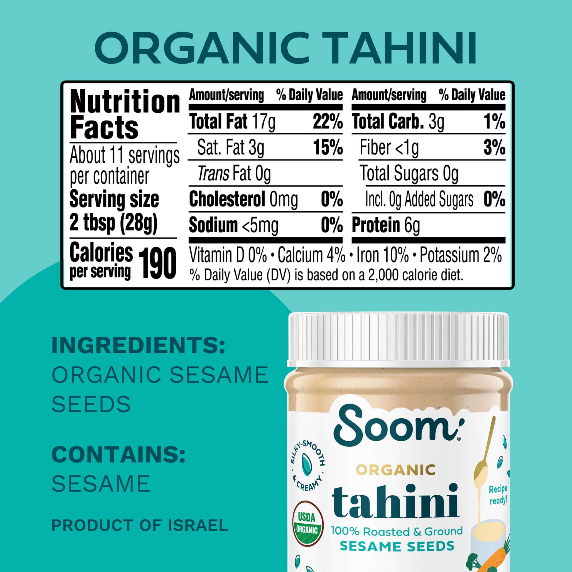 Soom Tahini silky pour demonstrates smooth texture ideal for sauces.