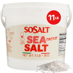 SoSalt Dal Mare Di Trapani coarse salt in a 5kg bucket for versatile cooking.