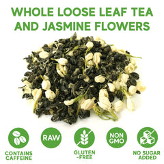 Cup of Sou Zen Jasmine Green Tea brewing to capture delicate jasmine fragrance.