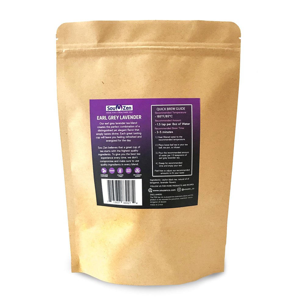 Sou Zen loose leaf tea pouch showing freshness kept for daily brews.