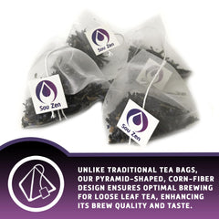 Sou Zen stand-up kraft resealable pouch keeps tea fresh between brews.