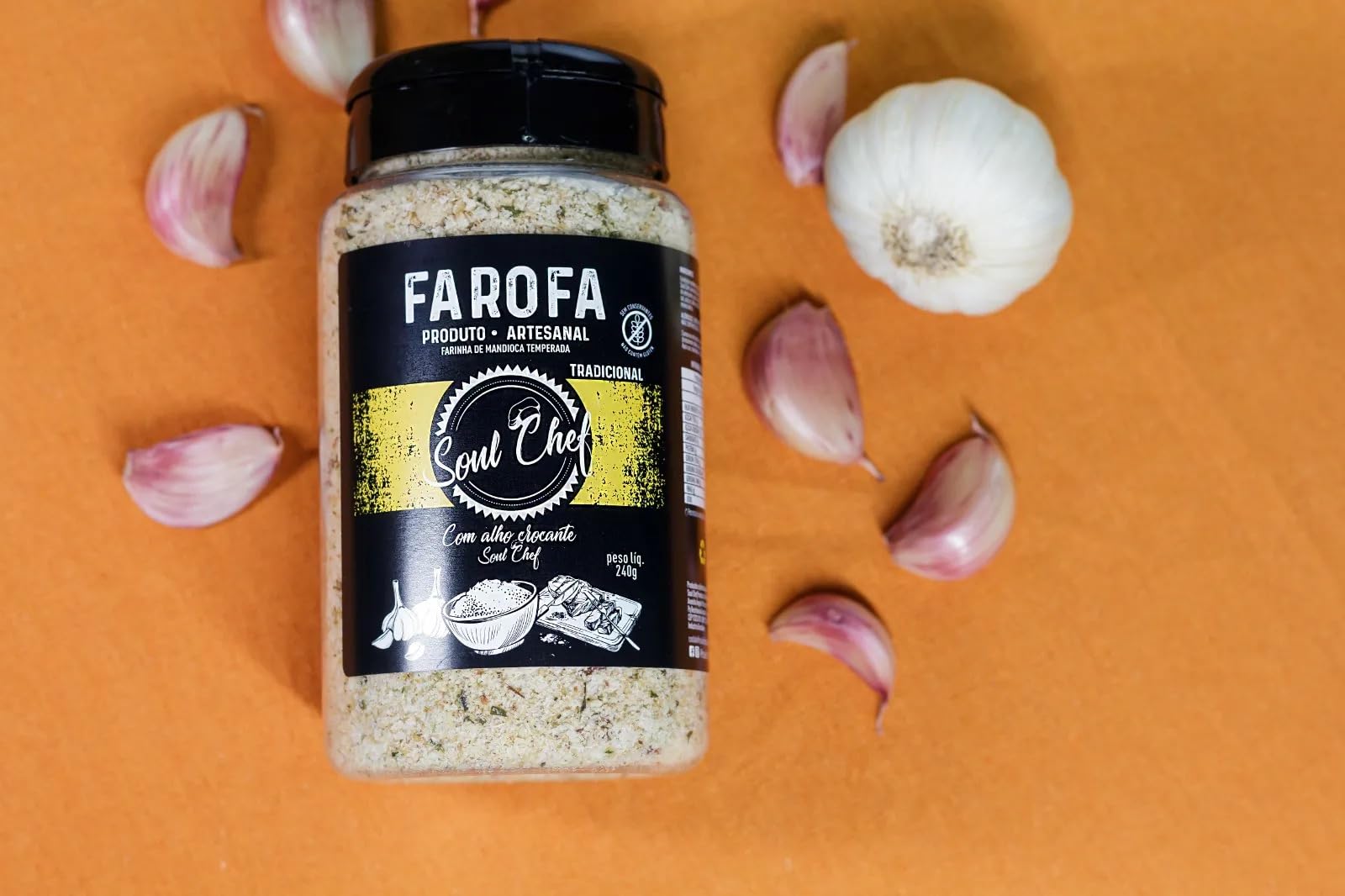 Soul Chef farofa sprinkled on rice and beans for added texture.