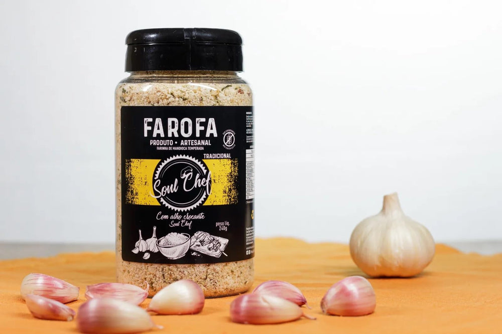 Soul Chef farofa with sausages, enhancing flavor and texture.