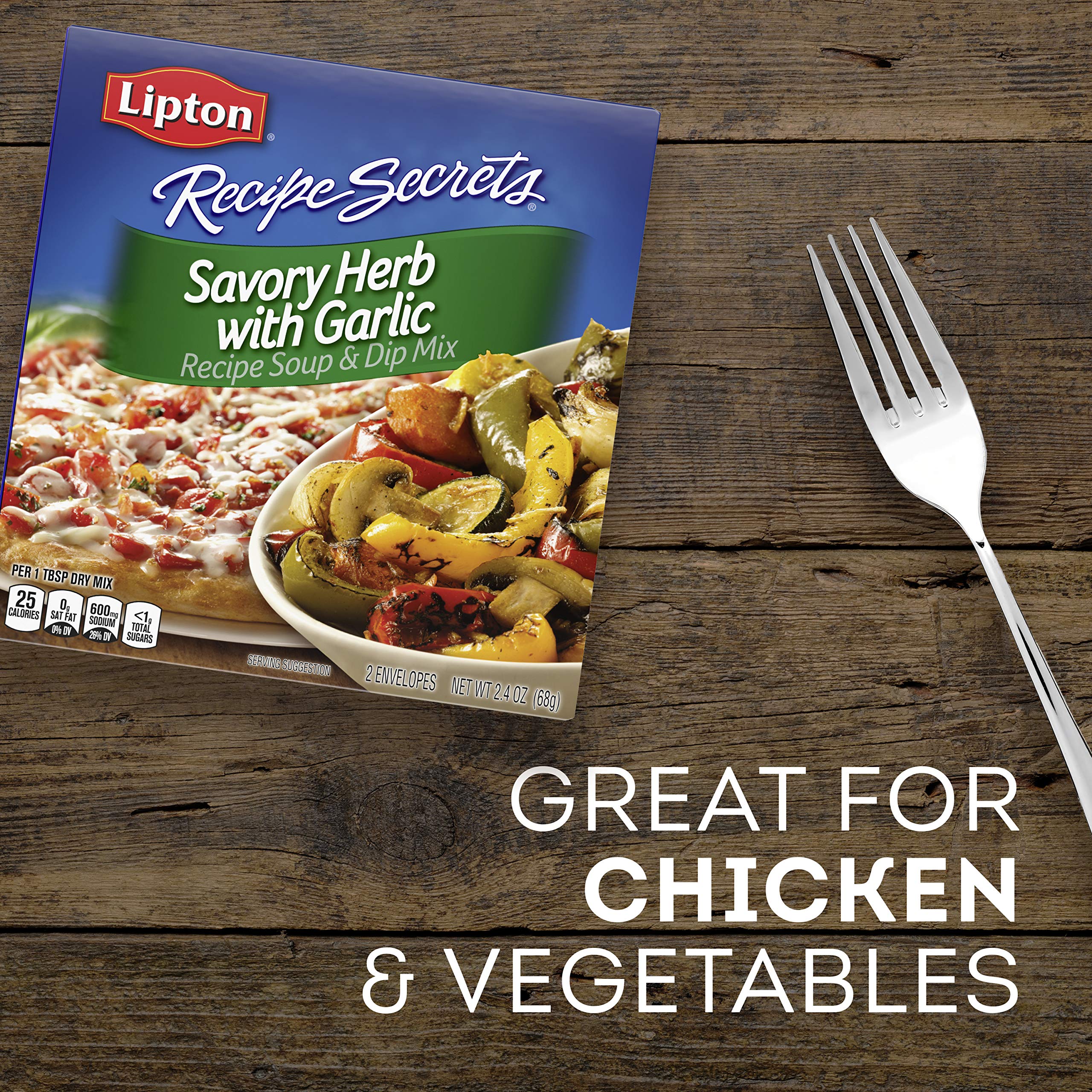Roasted vegetables prepared with Lipton Savory Herb Garlic for easy side.