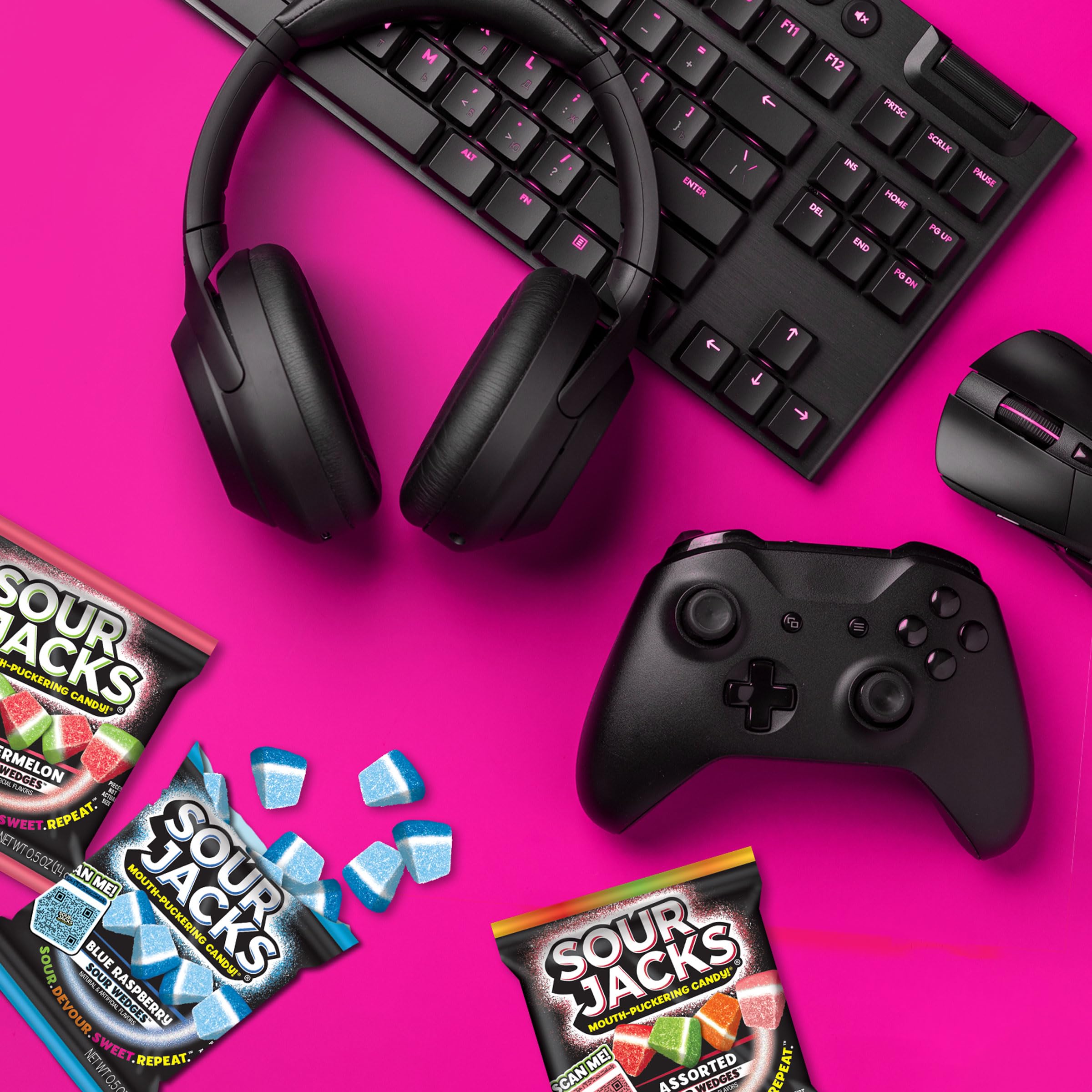 Sour Jacks Individually wrapped pouches for easy sharing.