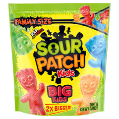 Sour Patch Kids Big Kids bag front view, ready for sharing at parties.