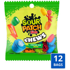 Sour Patch Kids blue raspberry bag with sweet outside and tangy inside.