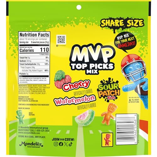 SOUR PATCH KIDS Cherry flavor chewy bites for lunchboxes