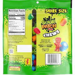 Sour Patch Kids Chews Blue Raspberry flavor for tangy fruit bite