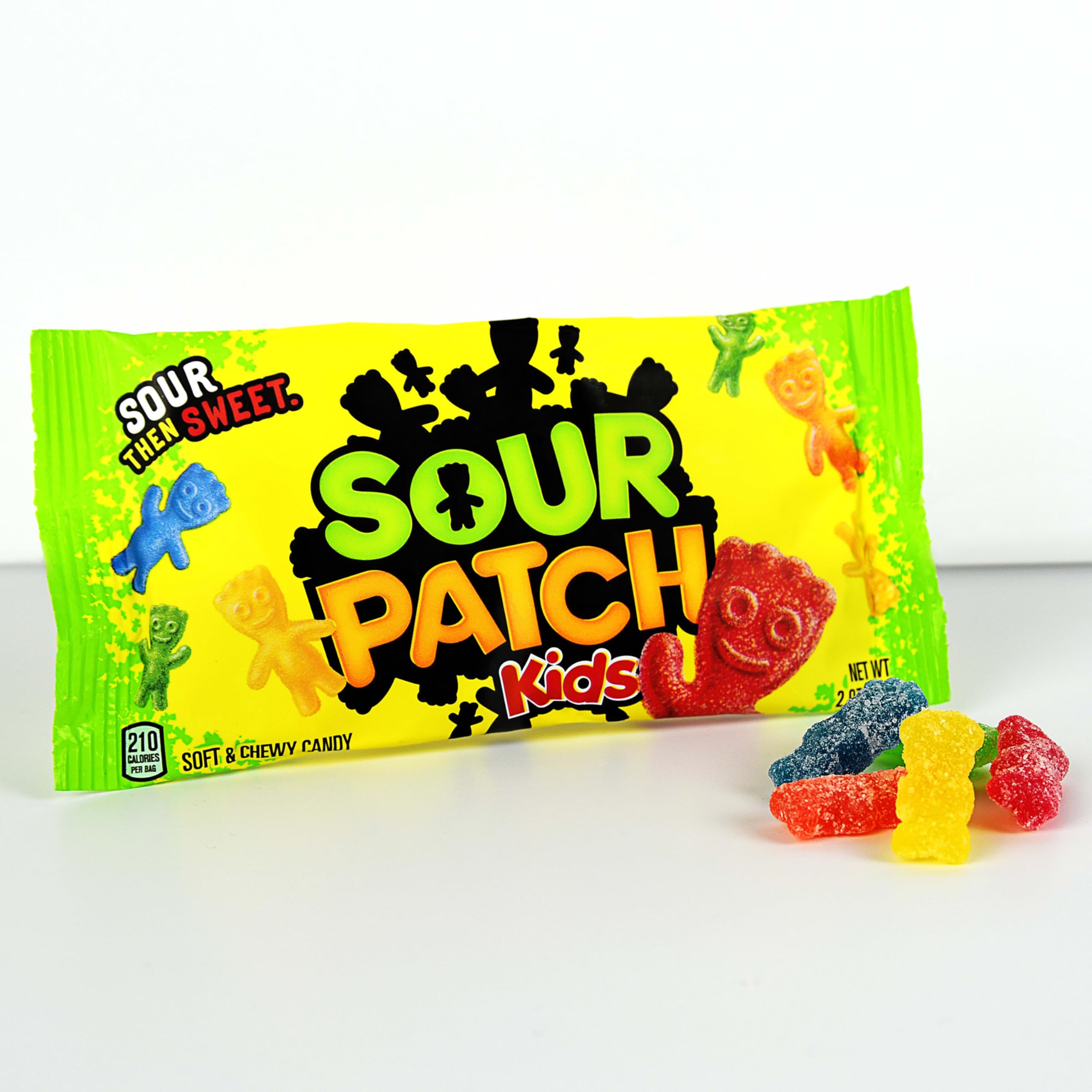 SOUR PATCH KIDS close-up texture highlights chewy bite and flavor.