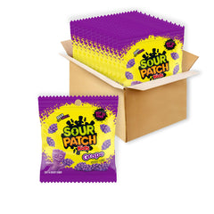 Sour Patch Kids grape bulk 12-pack bags, soft and chewy.