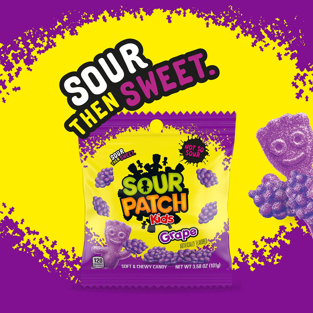Party bowl idea with Sour Patch Kids grape candies.