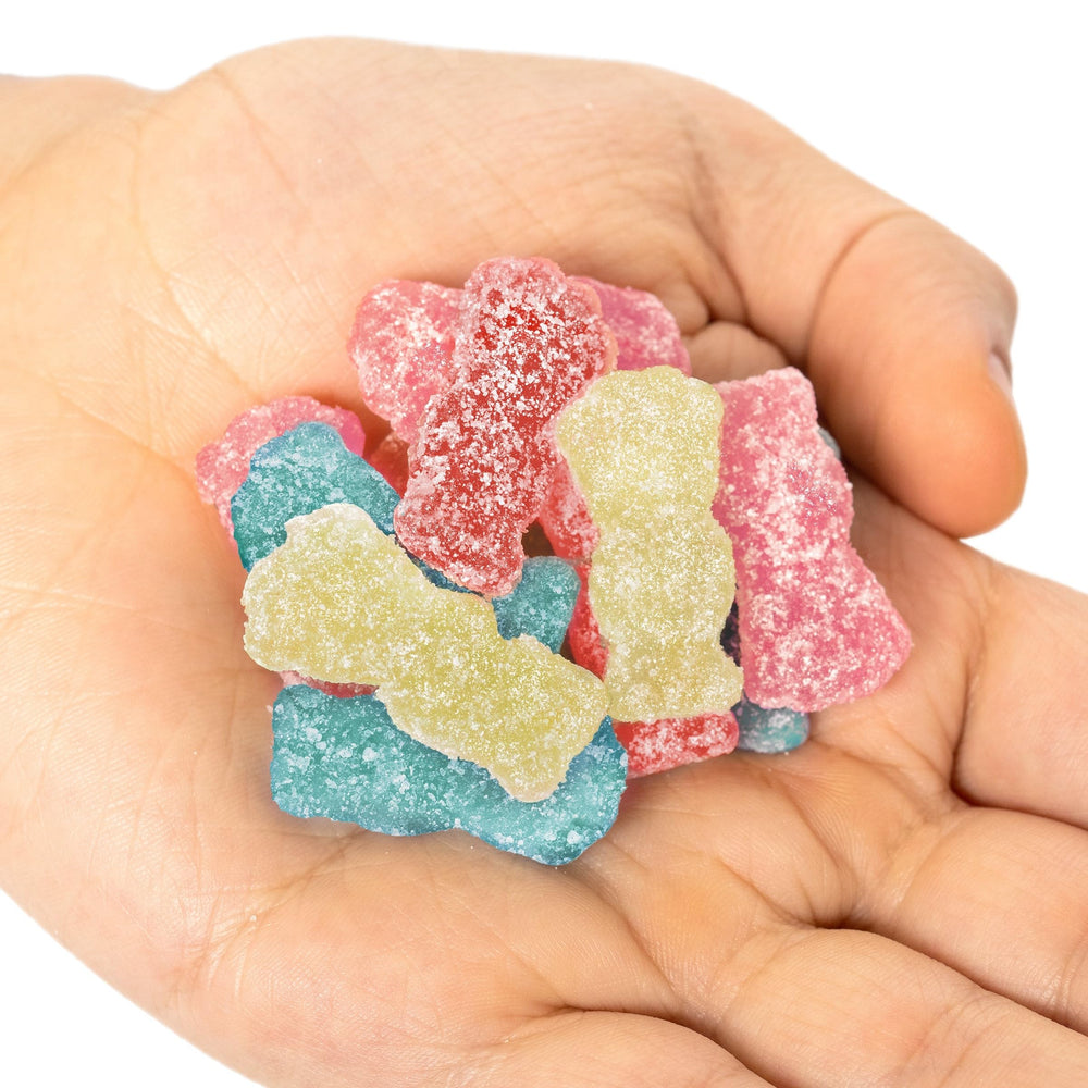 SOUR PATCH KIDS lemonade flavor candy in sunny yellow color.