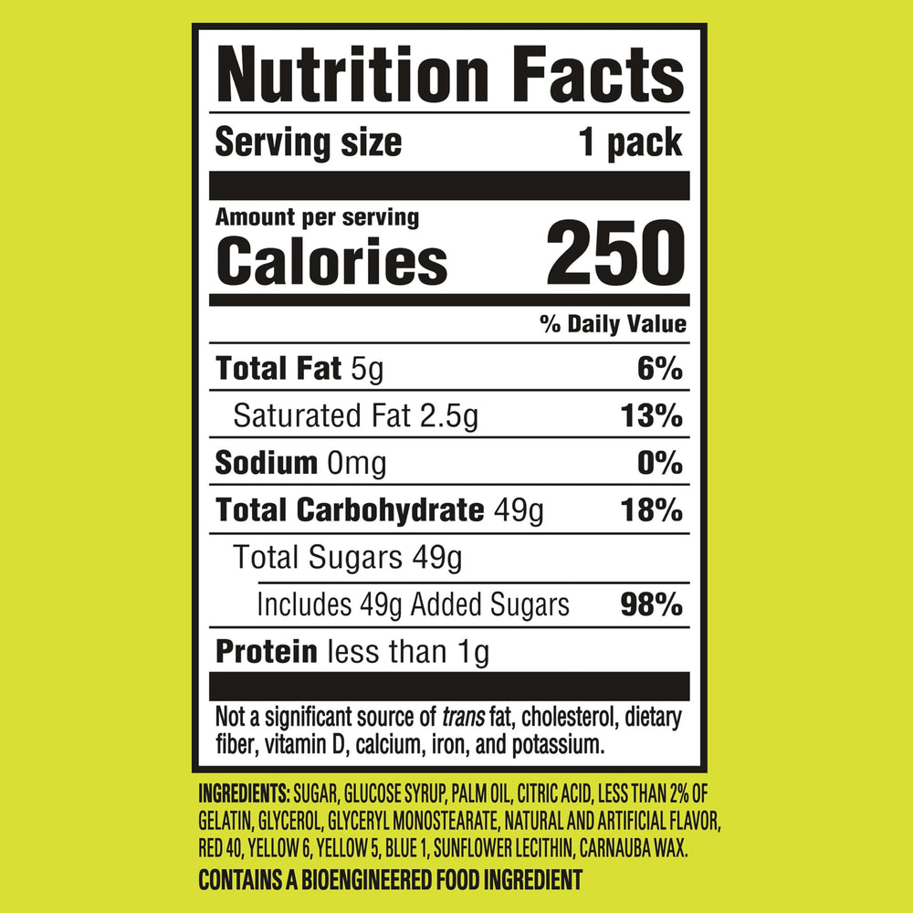 Sour Patch Kids redberry bag shows chewy texture for on-the-go snacking.