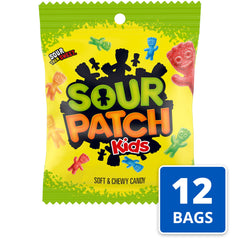 Sour Patch Kids soft and chewy texture close-up showcases mouthfeel.