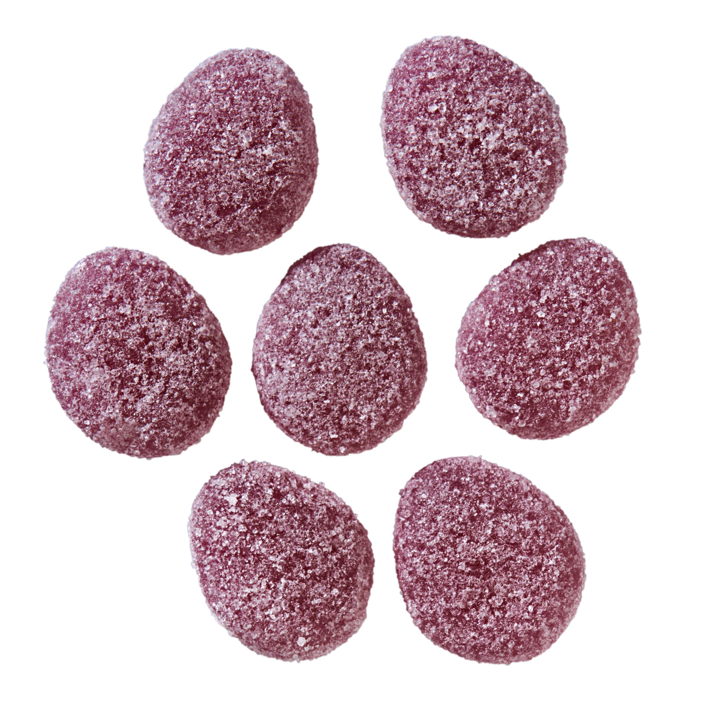 Individually wrapped Sour Eggs packs inside the bag for easy sharing