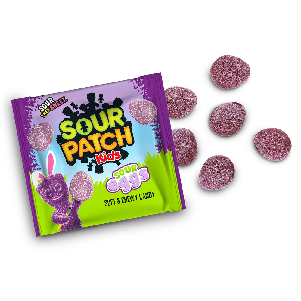 Egg-shaped candies from Sour Patch Kids ready for gifting or hunting