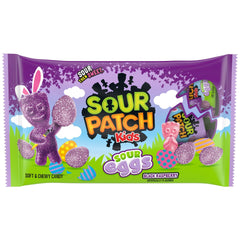 Sour Patch Kids Sour Eggs pack front with Easter branding and bold flavor tease