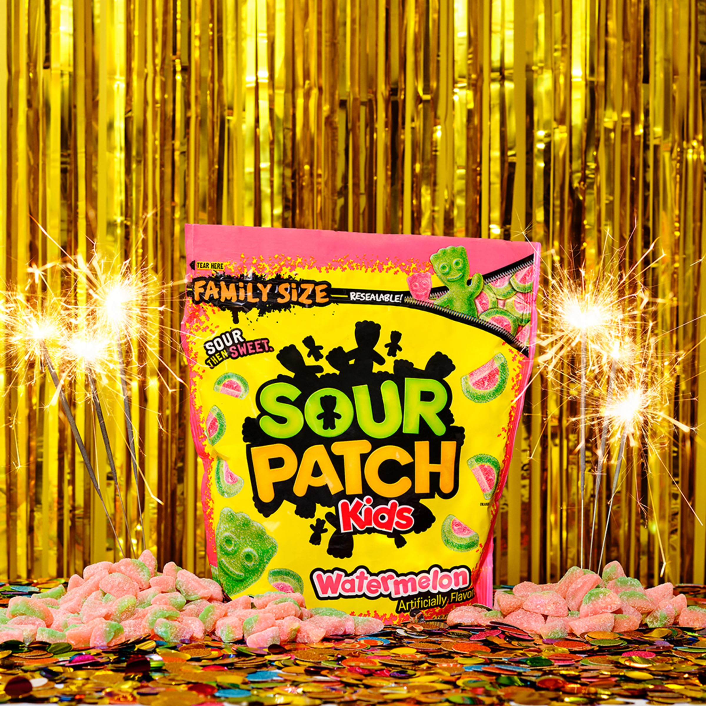 Sour Patch Kids Watermelon candy classroom snack bowl ready to share.