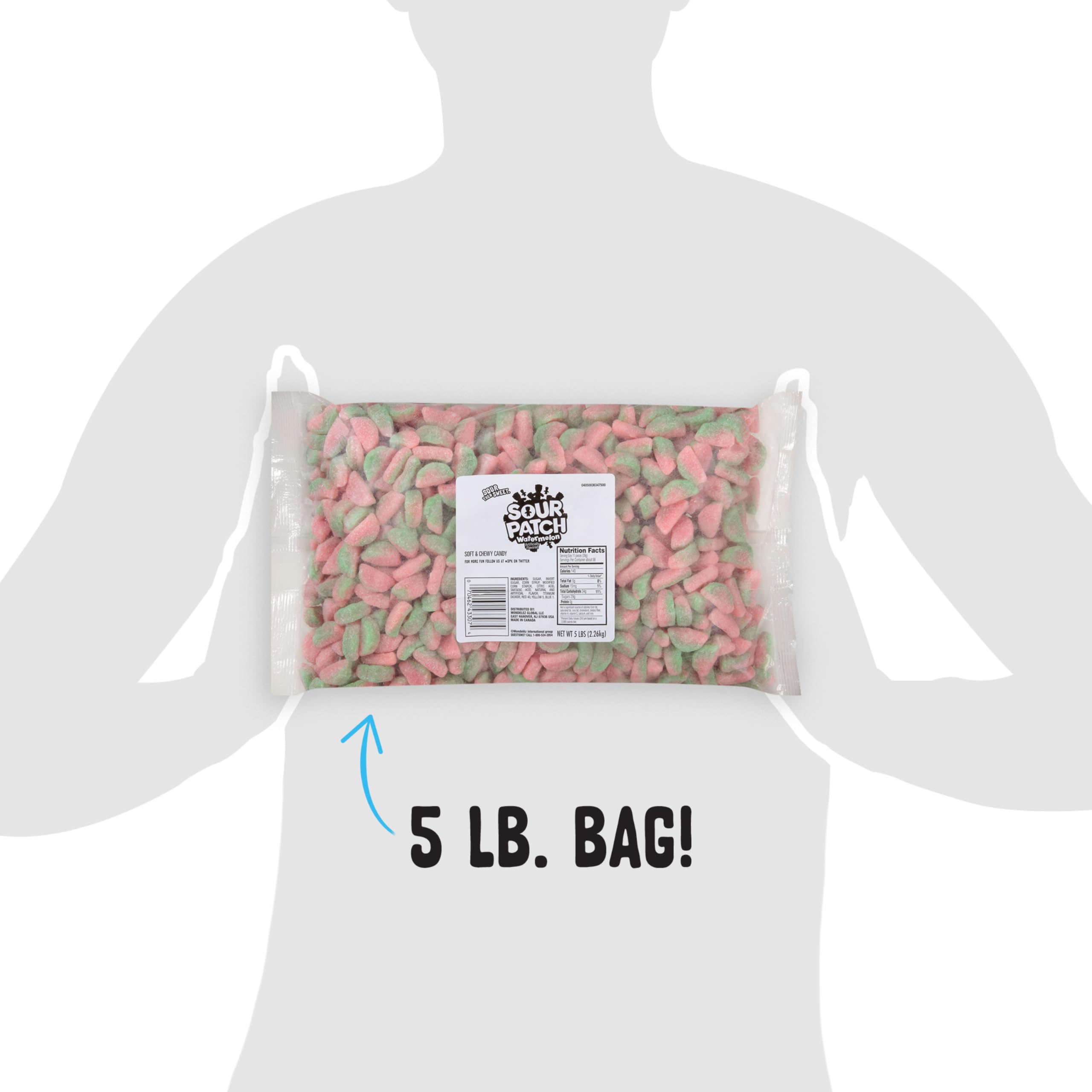Sour Patch Kids Watermelon party snack boosts color on trays.