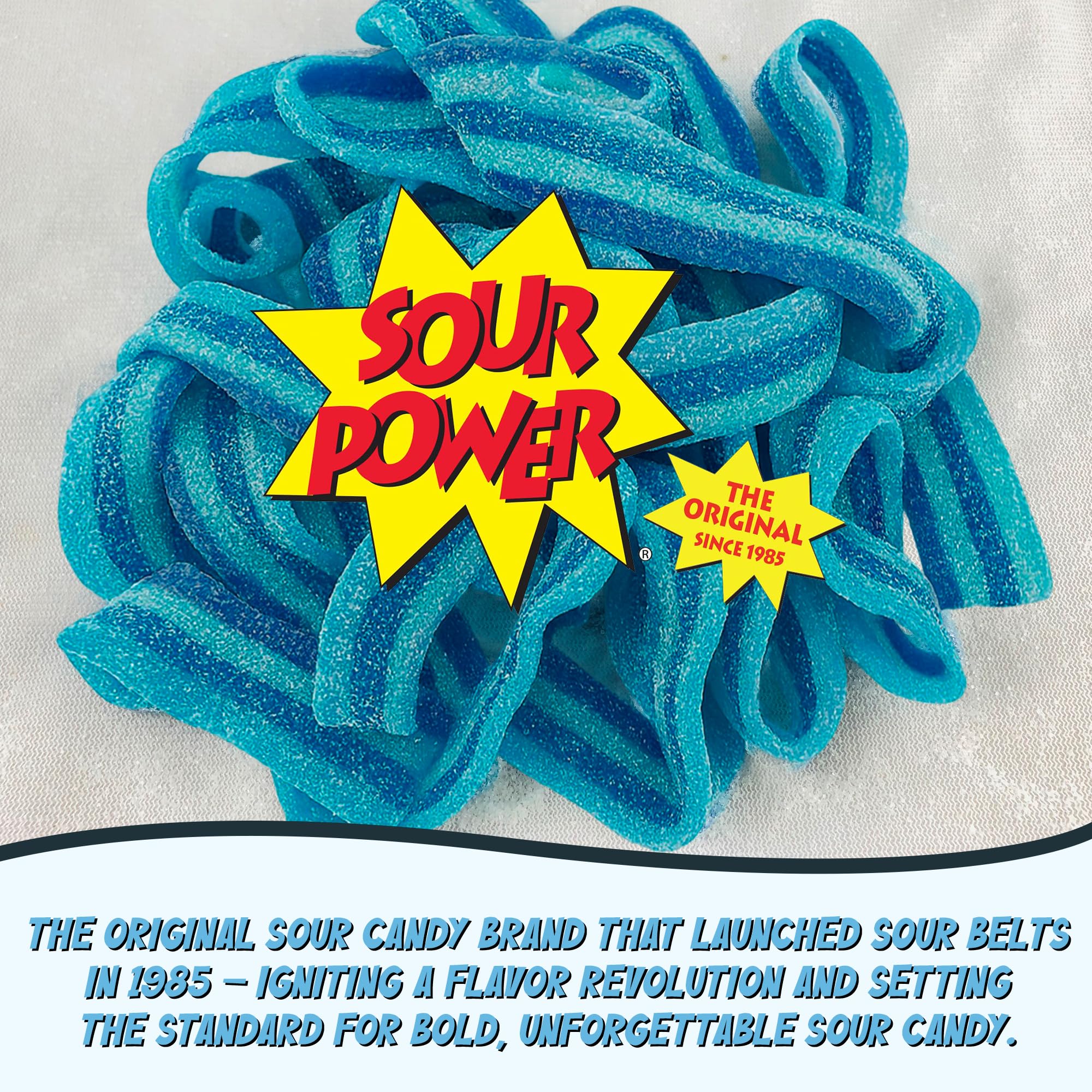 Sour Power Berry Blue Candy Belts office treat idea and snack break.