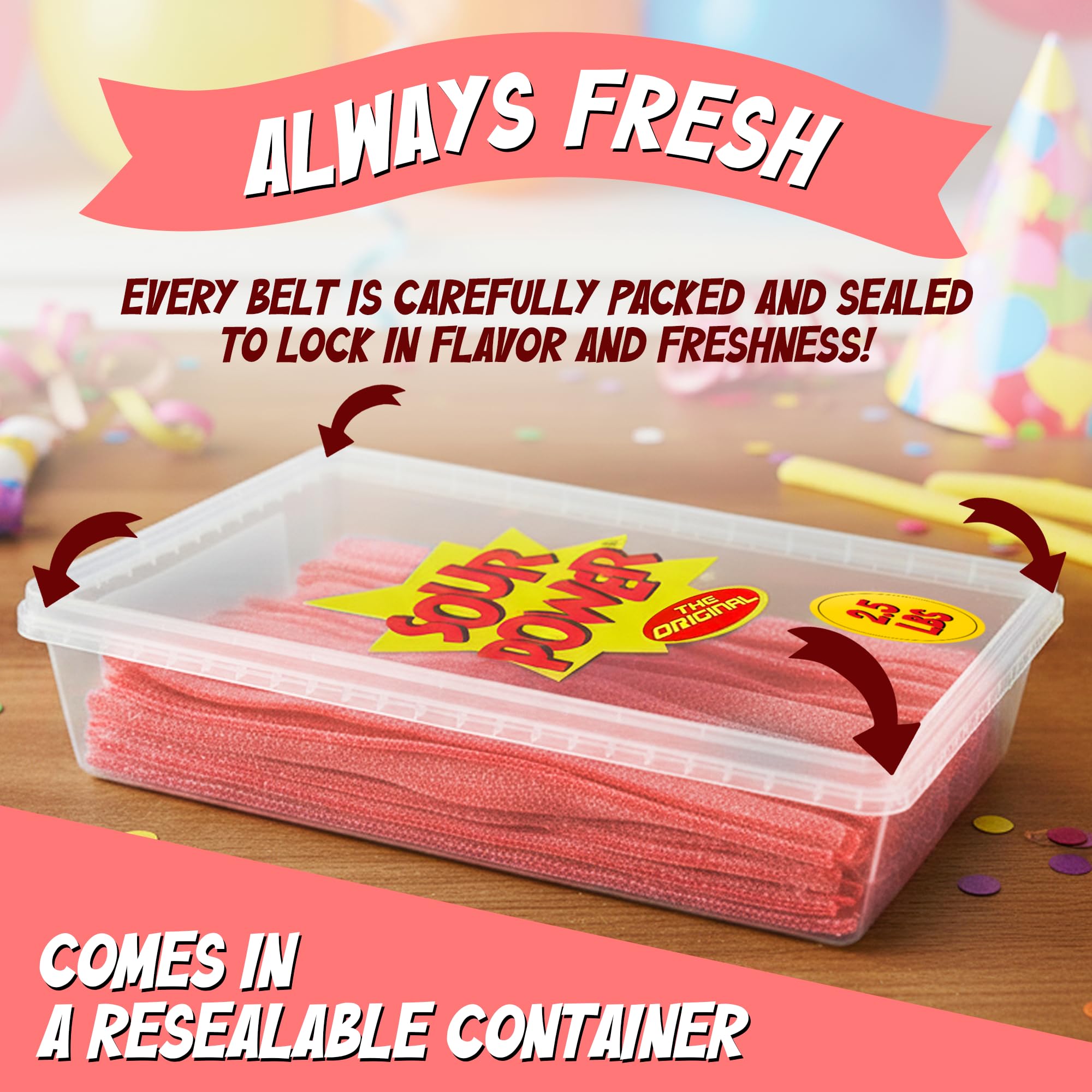 Bubble-wrapped shipping protects Sour Power candy during delivery
