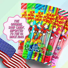 Sour Power Straws watermelon pack close-up, refreshing option for gatherings.