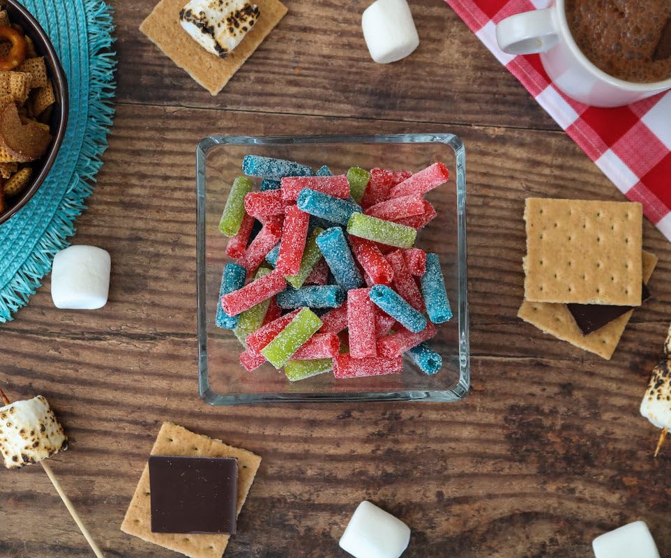 Sour Punch Bites chewy texture, satisfying snack during movie nights.