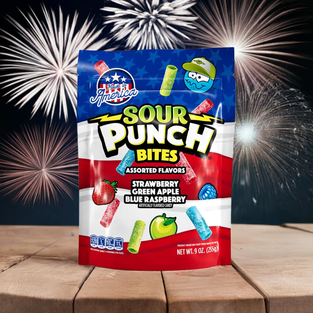 Sour Punch Bites Valentine-friendly packaging, ideal for gifts.