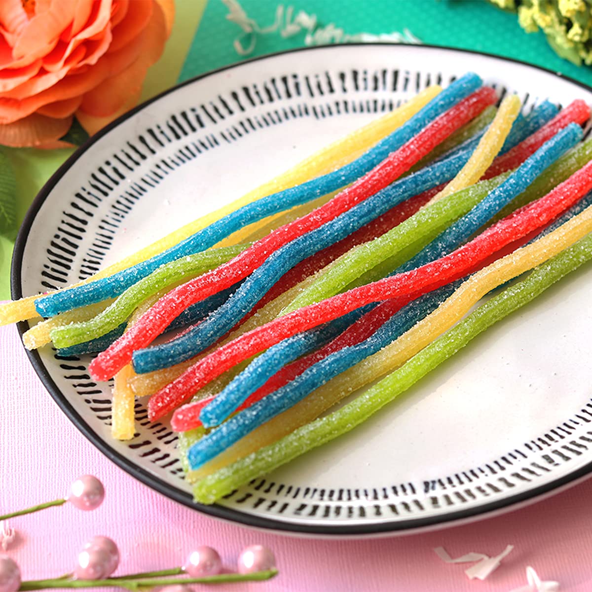 Sour Punch Straws colorful candy brighten parties and gift boxes.