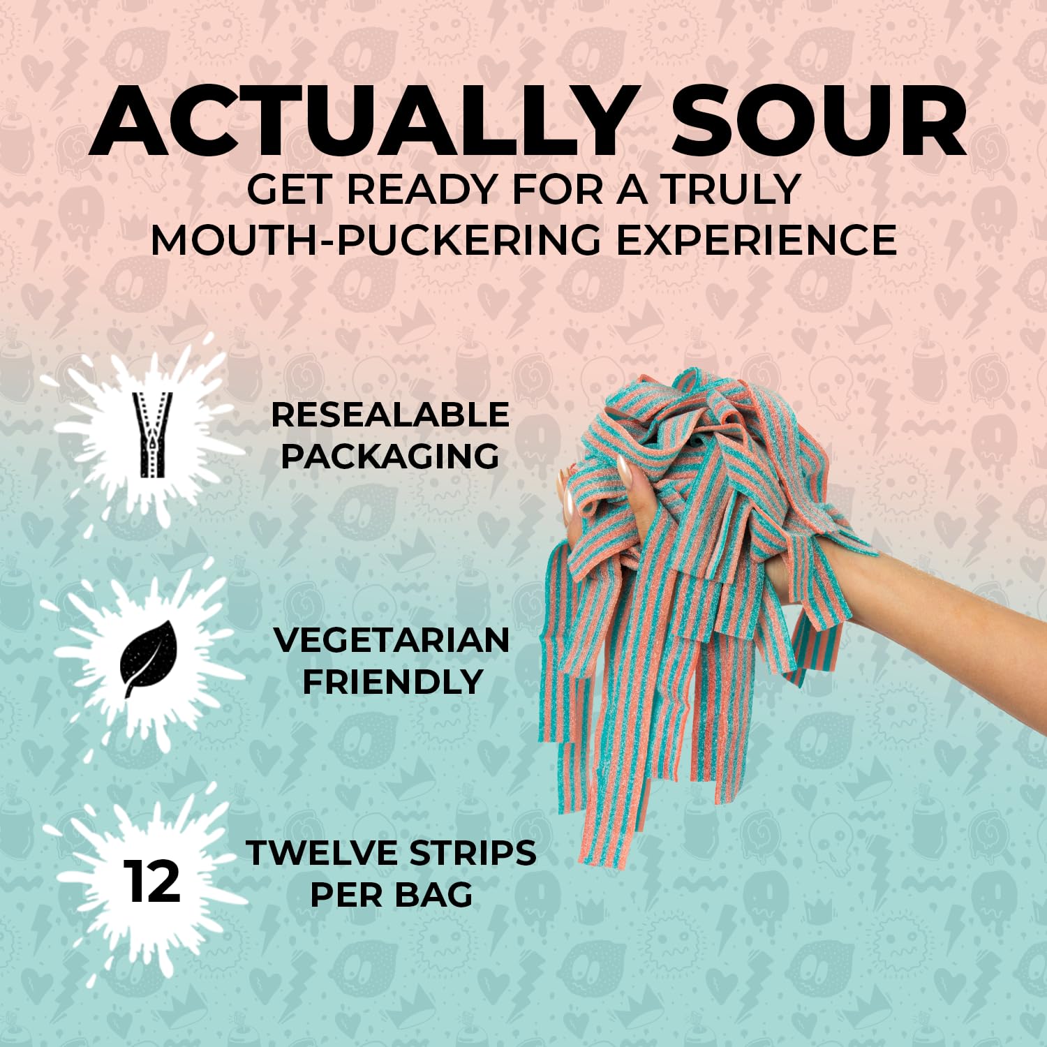 SOUR STRIPS after-school snack in cotton candy flavor offers playful energy