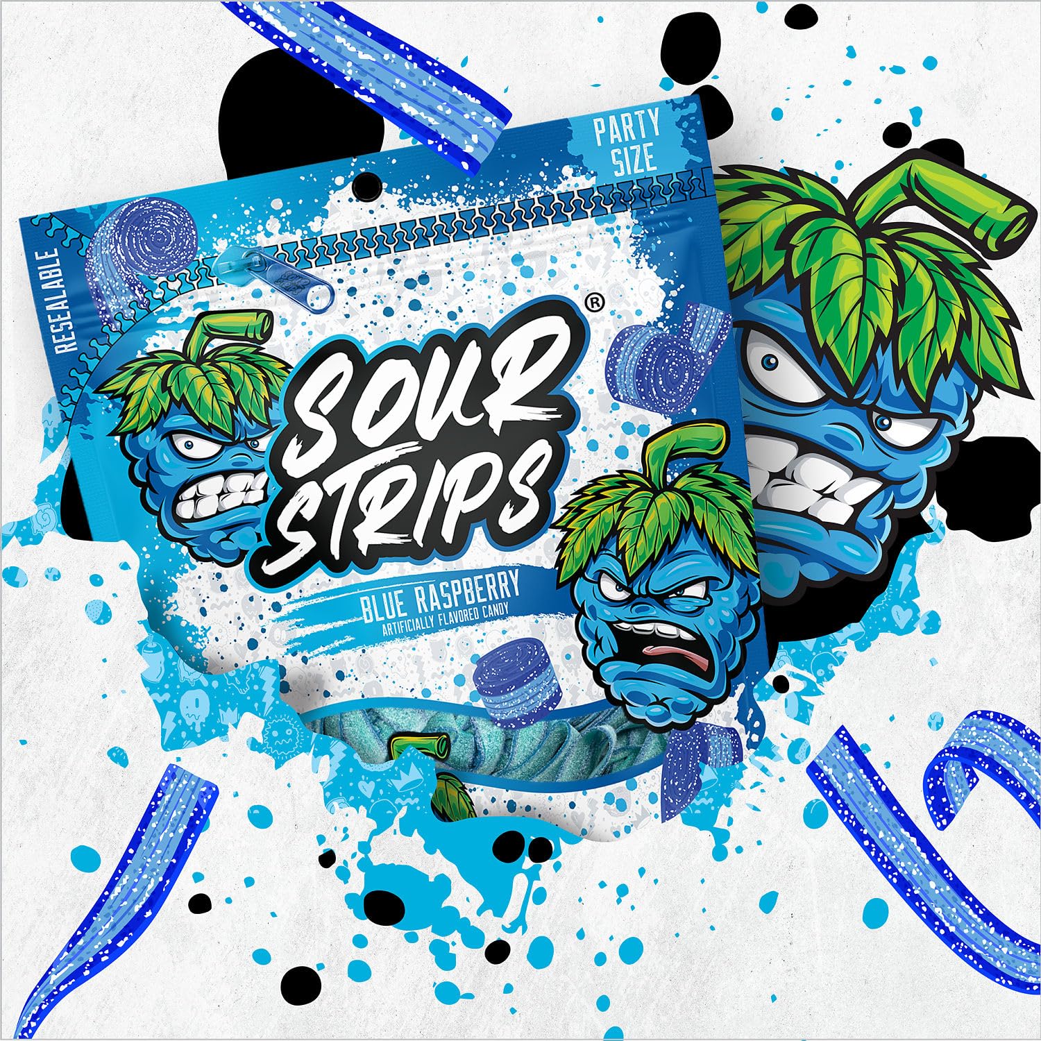 SOUR STRIPS blue raspberry gift bag idea for celebrations and holidays