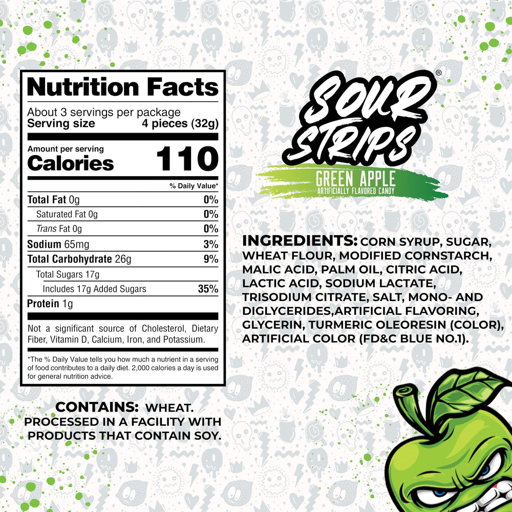 SOUR STRIPS three-pack candy belts ready for sharing.