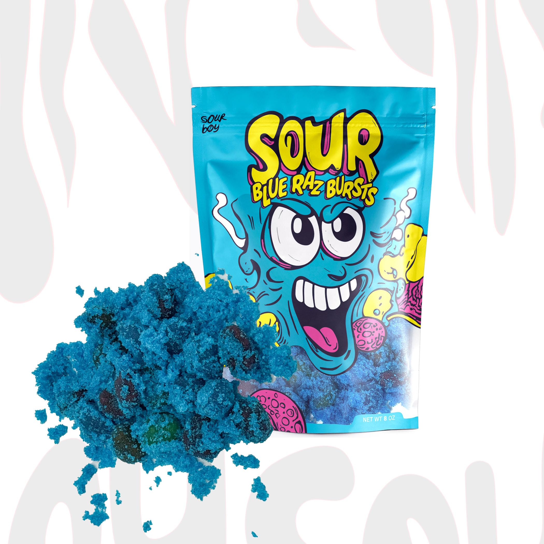 Sourboy Blue Raspberry Gushers highlighted for social media viral trend.