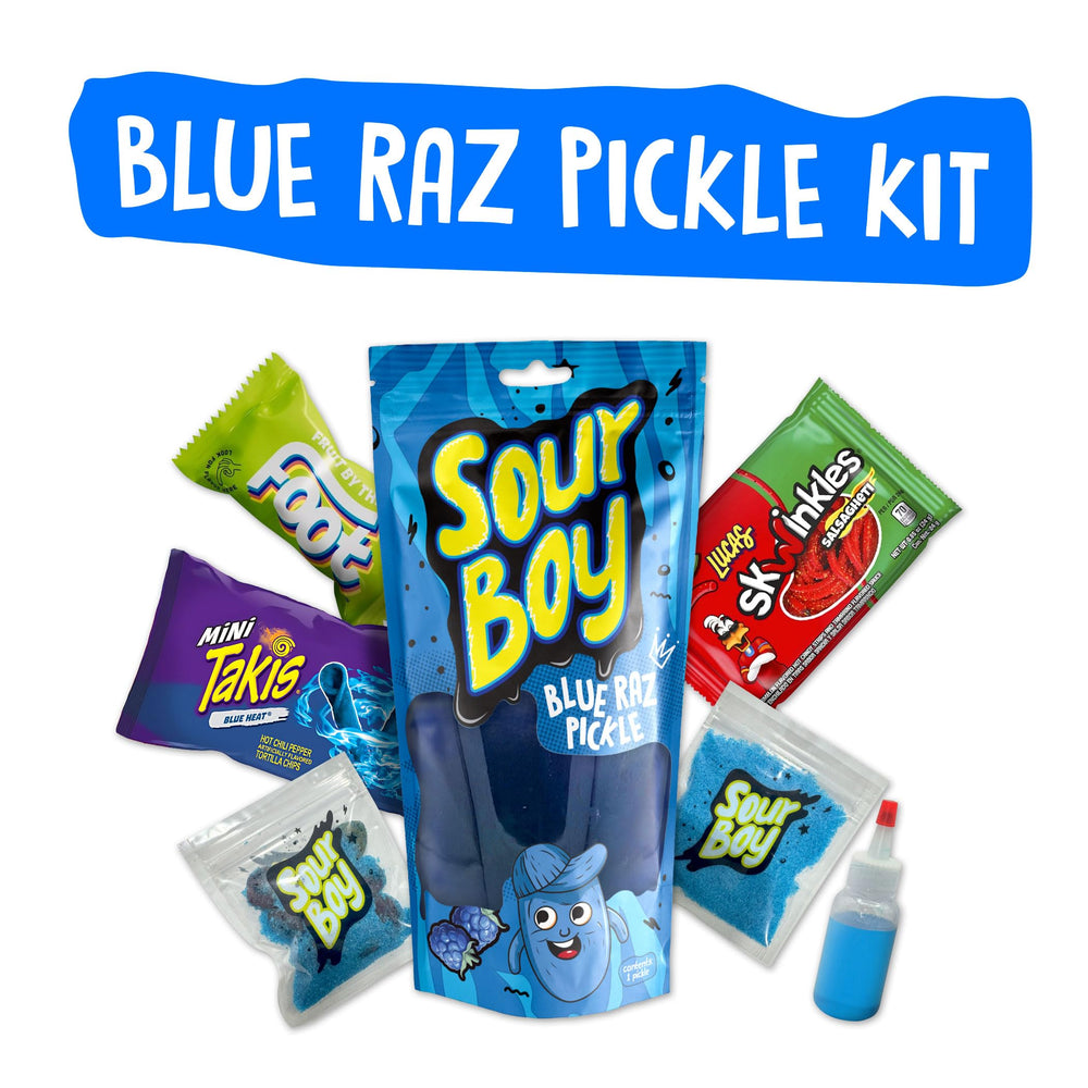 Sourboy Blue Raspberry Syrup bottle, versatile drizzle for customizing snacks