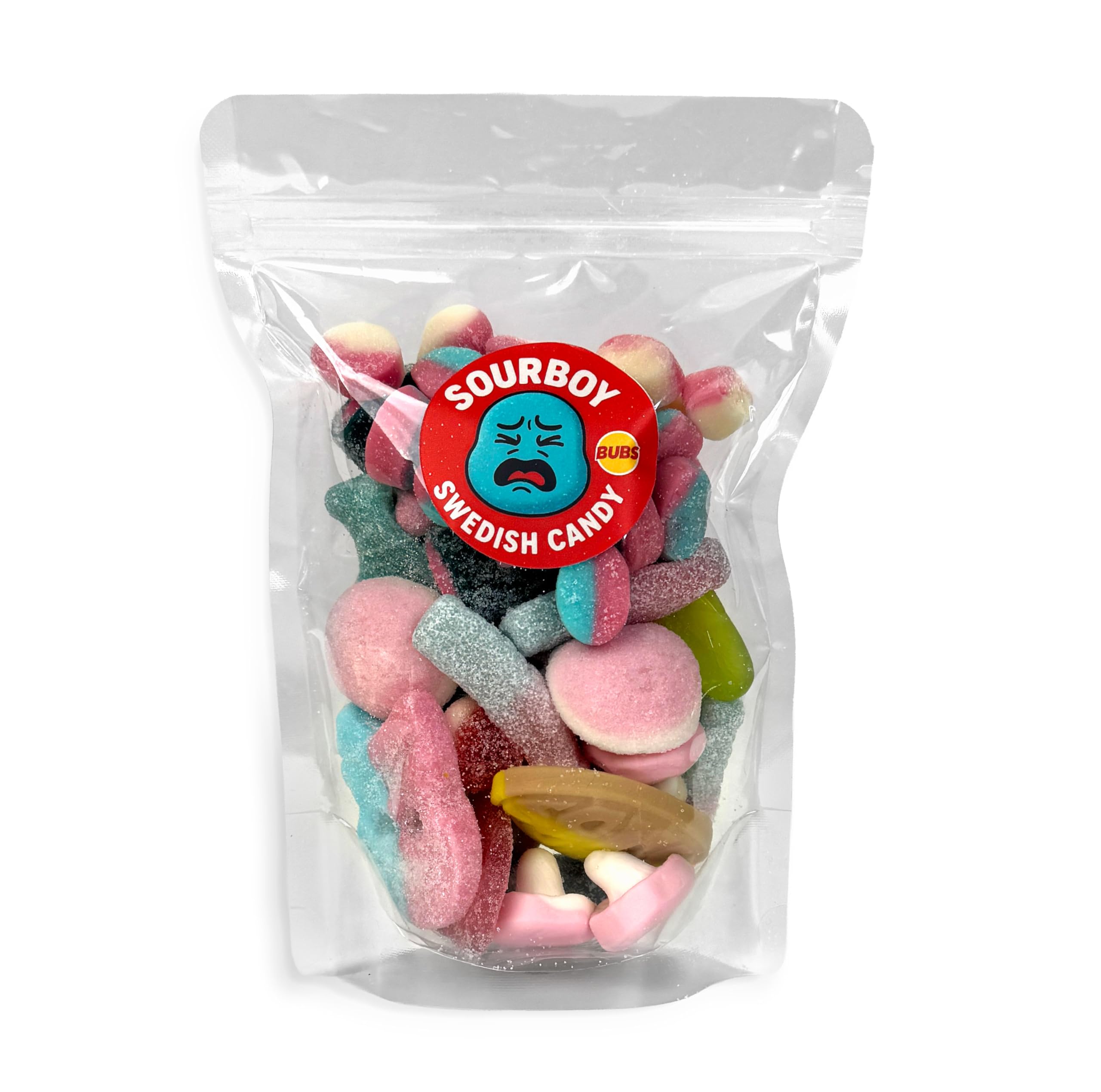 Sourboy Foods Swedish Candy Mix Bubz assortment showing authentic flavors