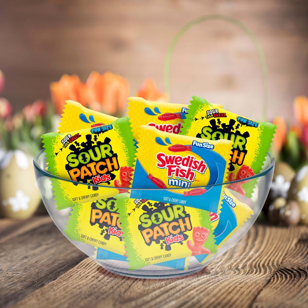 Sour Patch Kids bulk display with 50 packs for events