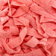 SourZap Sour Belts 8-ounce bag close-up showing pink lemonade flavor for snacking