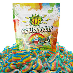 SourZap Sour Belts colorful bag display for parties.