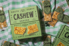 South 40 Cashew Bar nuts detail emphasizes whole nuts