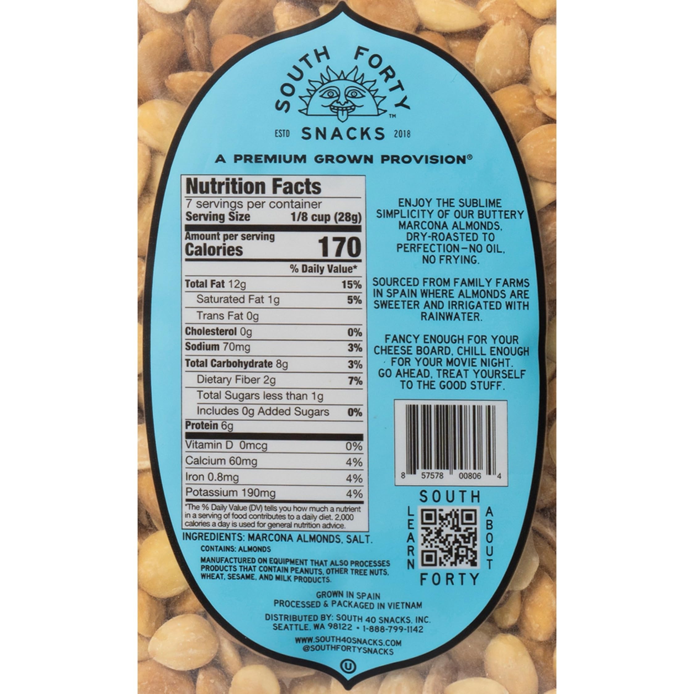 South 40 pack of 4 almonds—for on-the-go snacking and sharing