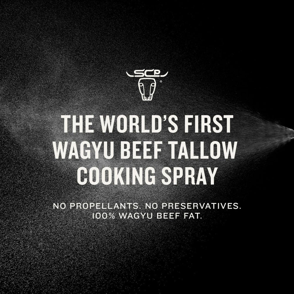 South Chicago Packing Wagyu Tallow Spray coats grill foods with umami depth.