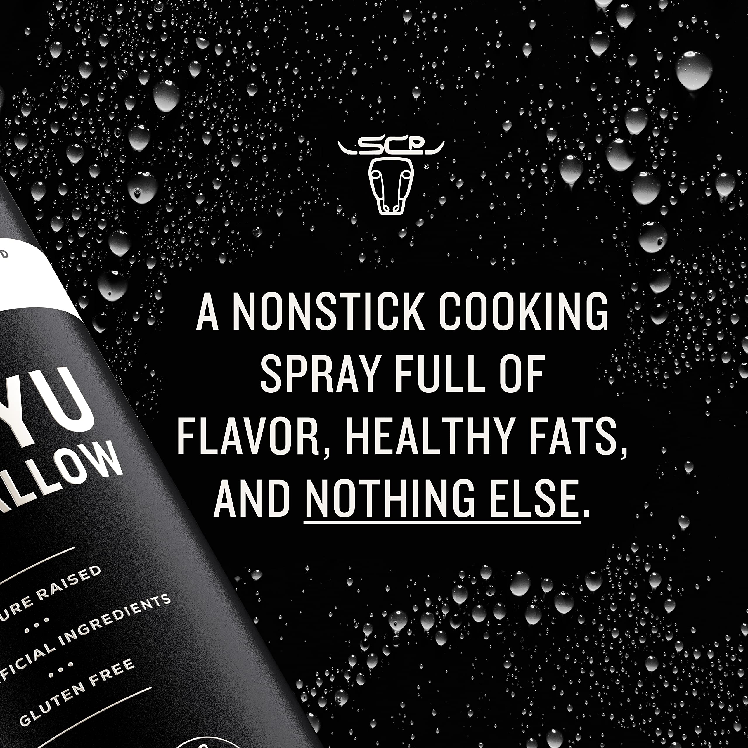 South Chicago Packing Wagyu Tallow Spray searing meat for rich browning.