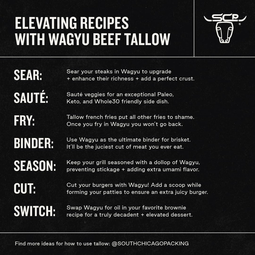 Stovetop cooking scene with Wagyu Tallow supporting paleo and keto meals.