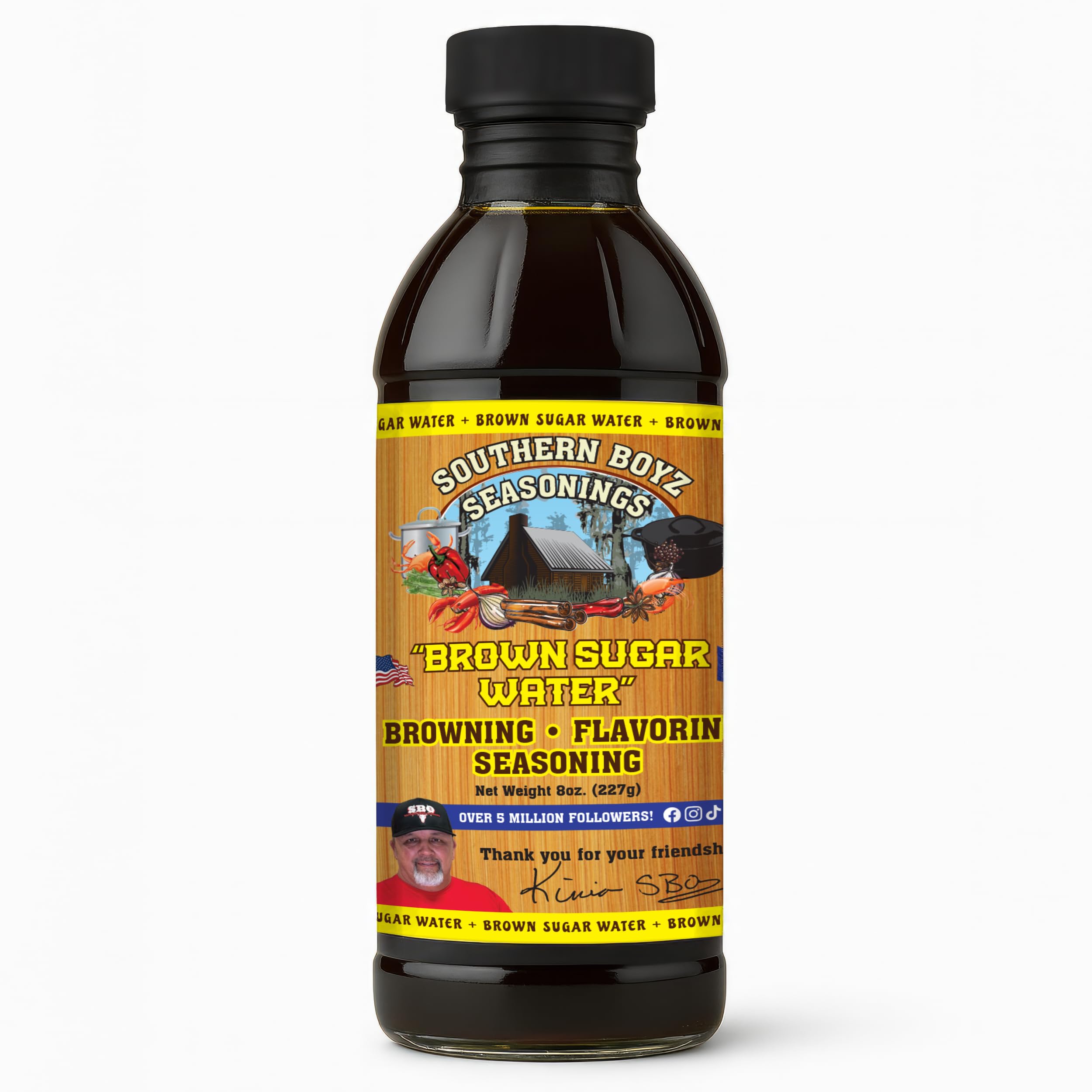 SBO Southern Boyz Outdoors Brown Sugar Water bottle adds deep caramel color to gravies.